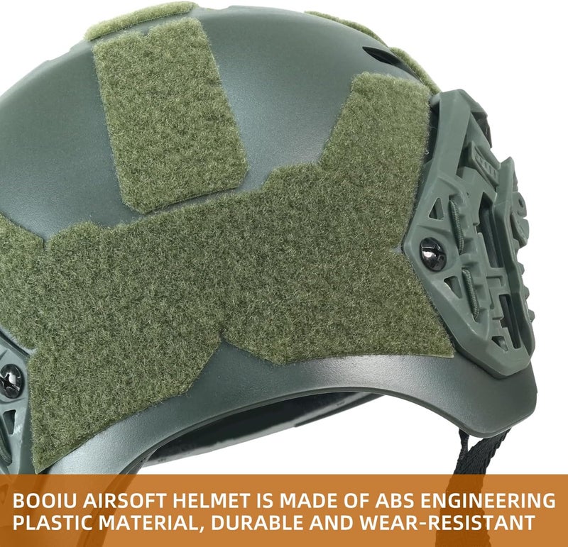 BOYOU Airsoft Helmet, PJ Type Tactical Paintball Fast Military Helmet with Front NVG Mount and Side Rail Breathable Vent Holes for Cosplay Outdoor Activities - Image 5